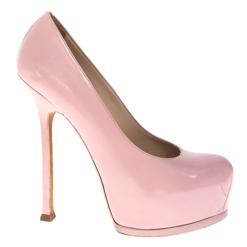 Sapato-de-Salto-Saint-Laurent-Couro-Rosa