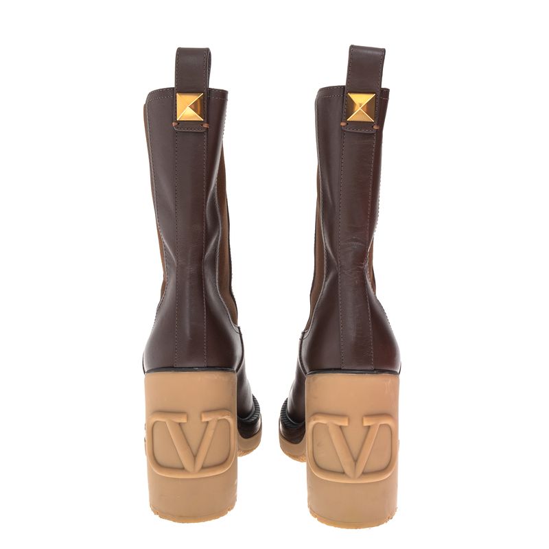 Bota-Valentino-Roman-Couro-Marrom-