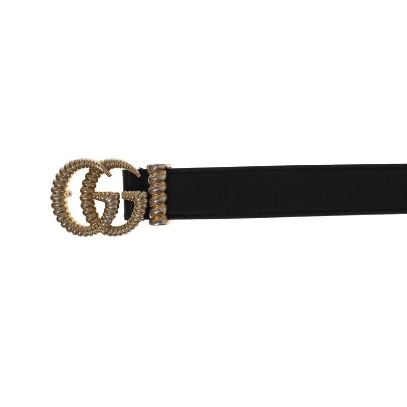 Cinto-Gucci-Fino-GG-Couro-Preto-