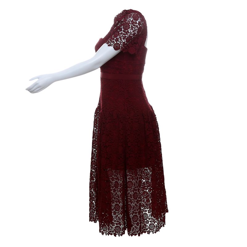 Vestido-Self-Portrait-Midi-Renda-Vinho