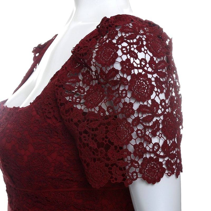 Vestido-Self-Portrait-Midi-Renda-Vinho