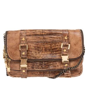 Bolsa Cris Barros Couro Texturizado Marrom
