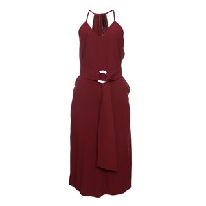 Vestido Andrea Marques Alça e Cinto Vinho