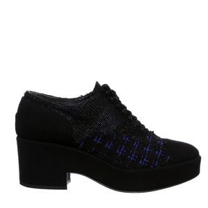 Sapato Chanel Tweed Colorido e Preto