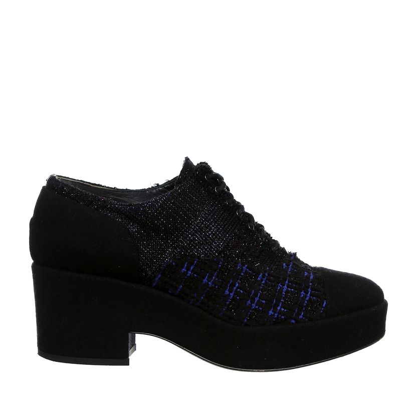 Sapato-Chanel-Tweed-Colorido-e-Preto-