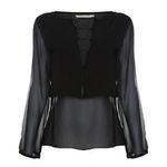 Blusa-Cris-Barros-Manga-Longa-Preta