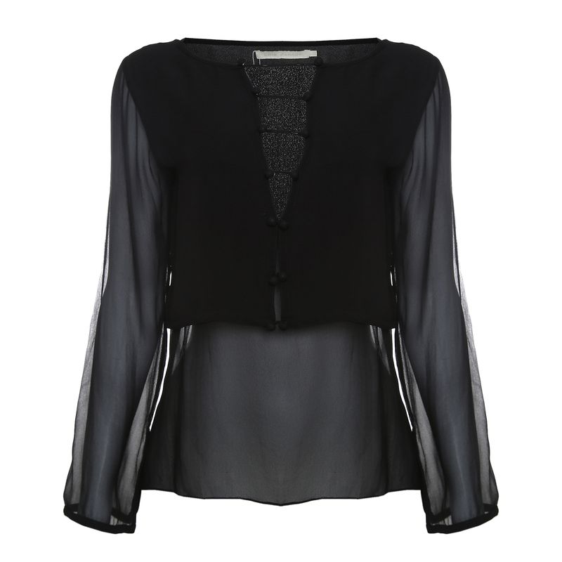 Blusa-Cris-Barros-Manga-Longa-Preta