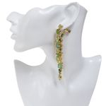 Brinco-Swarovski-Longo-Cristais-Verdes