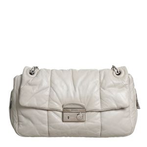 Bolsa Prada Bomber Couro Branca