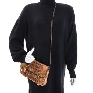 Bolsa Cris Barros Couro Texturizado Marrom