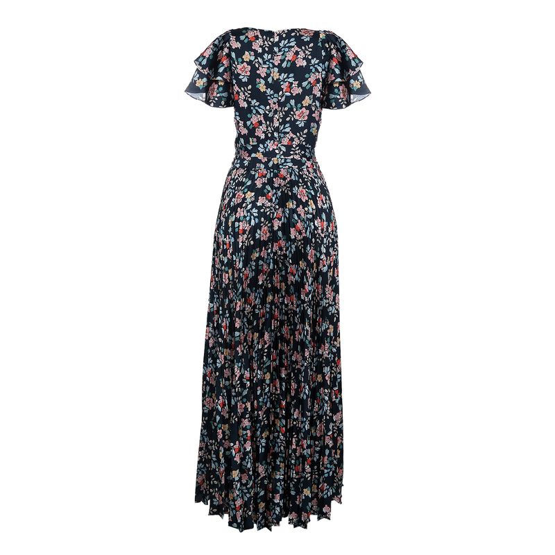 Vestido-Monique-Lhuillier-Estampa-Floral-Marinho