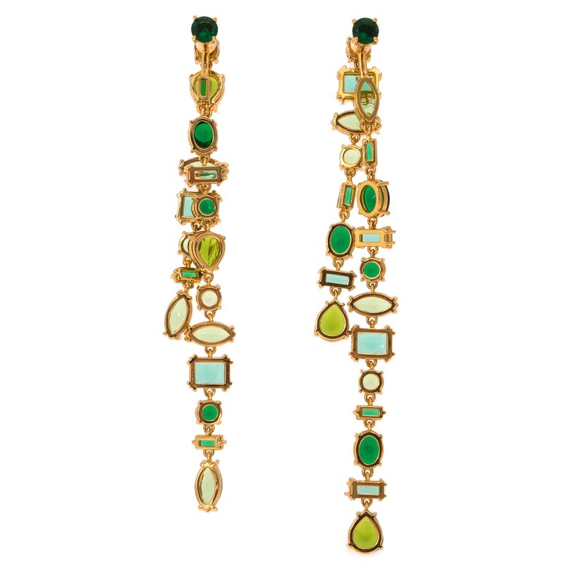 Brinco-Swarovski-Longo-Cristais-Verdes