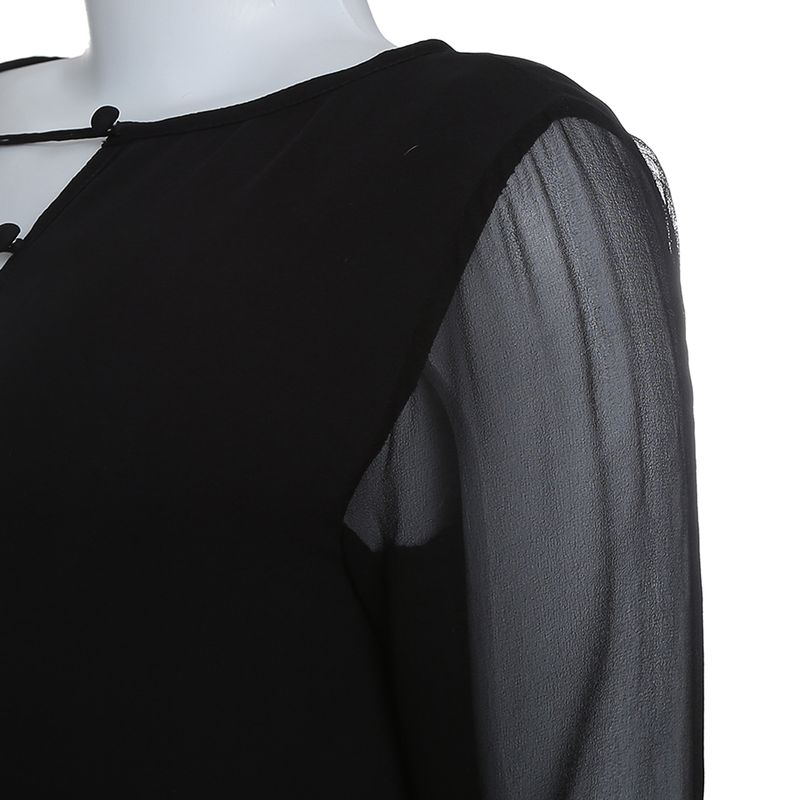 Blusa-Cris-Barros-Manga-Longa-Preta