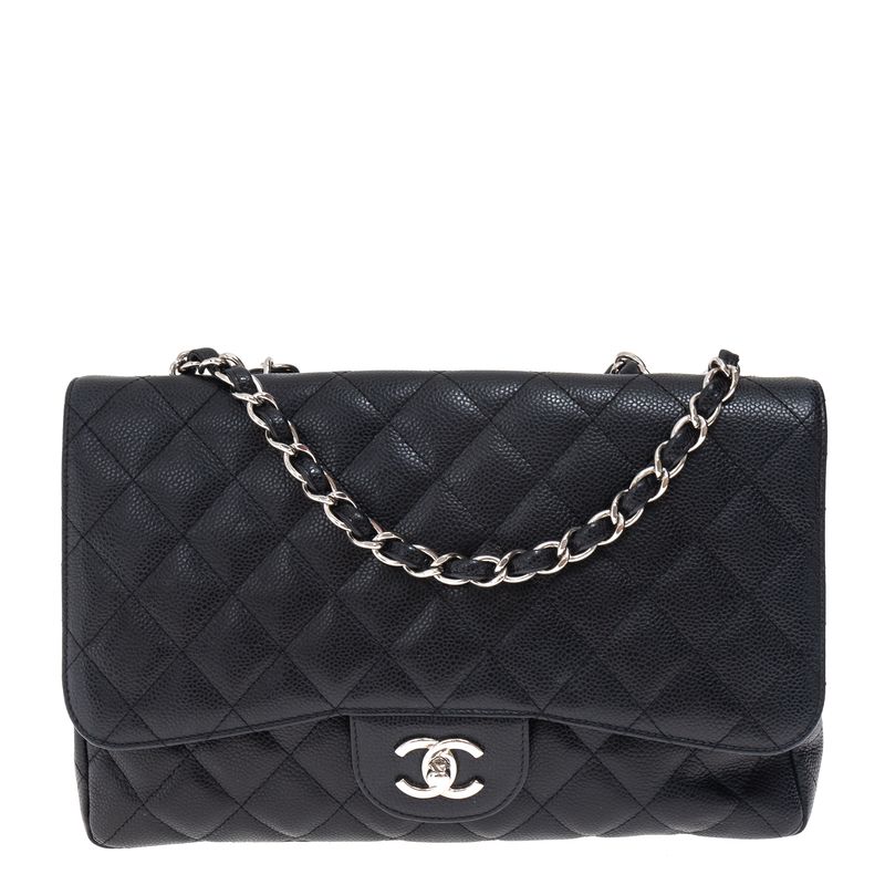 Bolsa-Chanel-Classic-Single-Flap-Jumbo-Caviar-Preta
