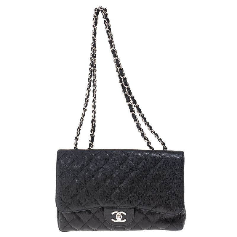 Bolsa-Chanel-Classic-Single-Flap-Jumbo-Caviar-Preta