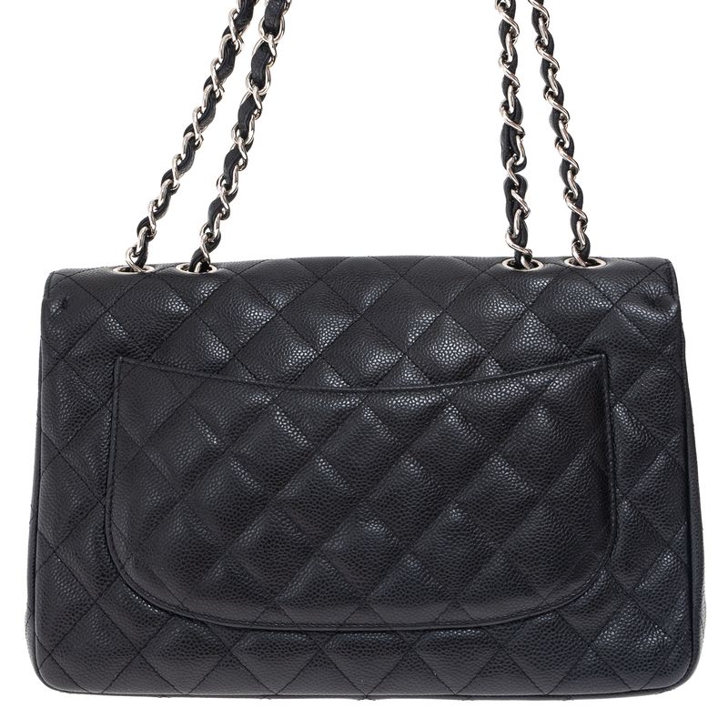 Bolsa-Chanel-Classic-Single-Flap-Jumbo-Caviar-Preta