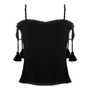 Blusa Reinaldo Lourenço Seda e Veludo Preta