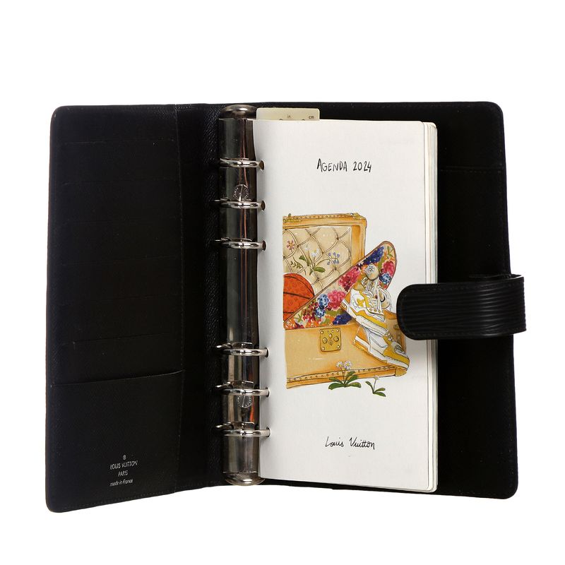 Agenda-Louis-Vuitton-Couro-Epi-Preto