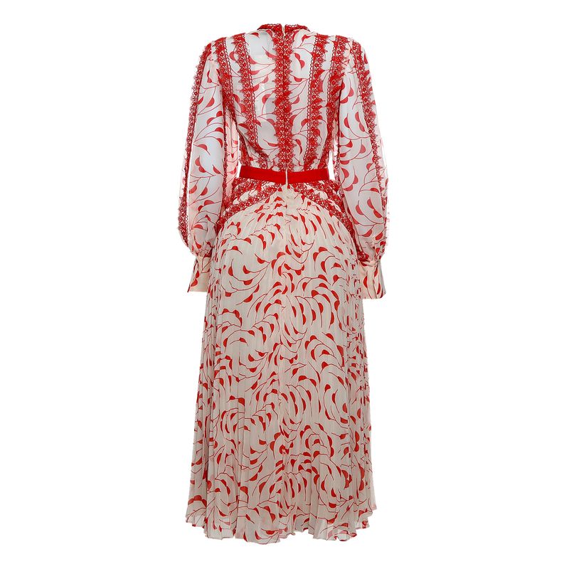 Vestido-Self-Portrait-Renda-e-Plissado-Bicolor-