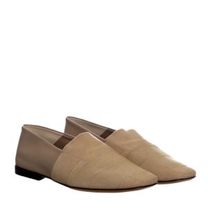 Sapato Salvatore Ferragamo Couro e Elástico Bege