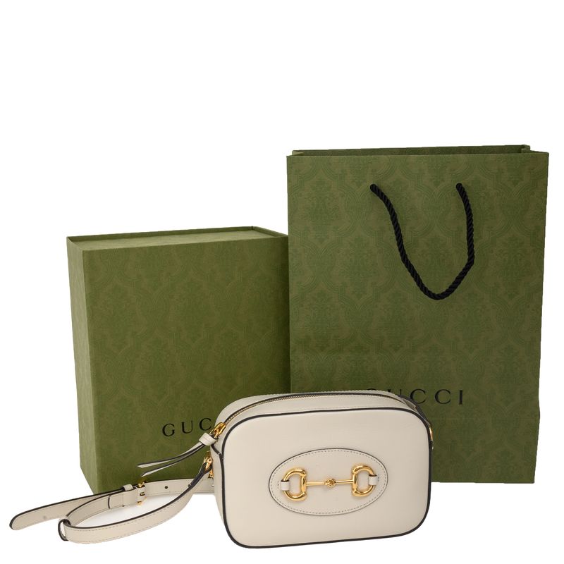 Bolsa-Gucci-1955-Horsebit-Camera-Branca