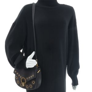 Bolsa Sandro Transpassada Couro Preta