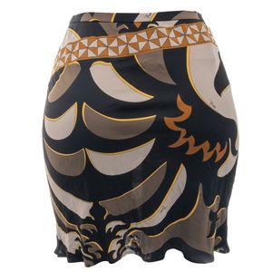 Saia Emílio Pucci Malha Estampada Preta e Cinza