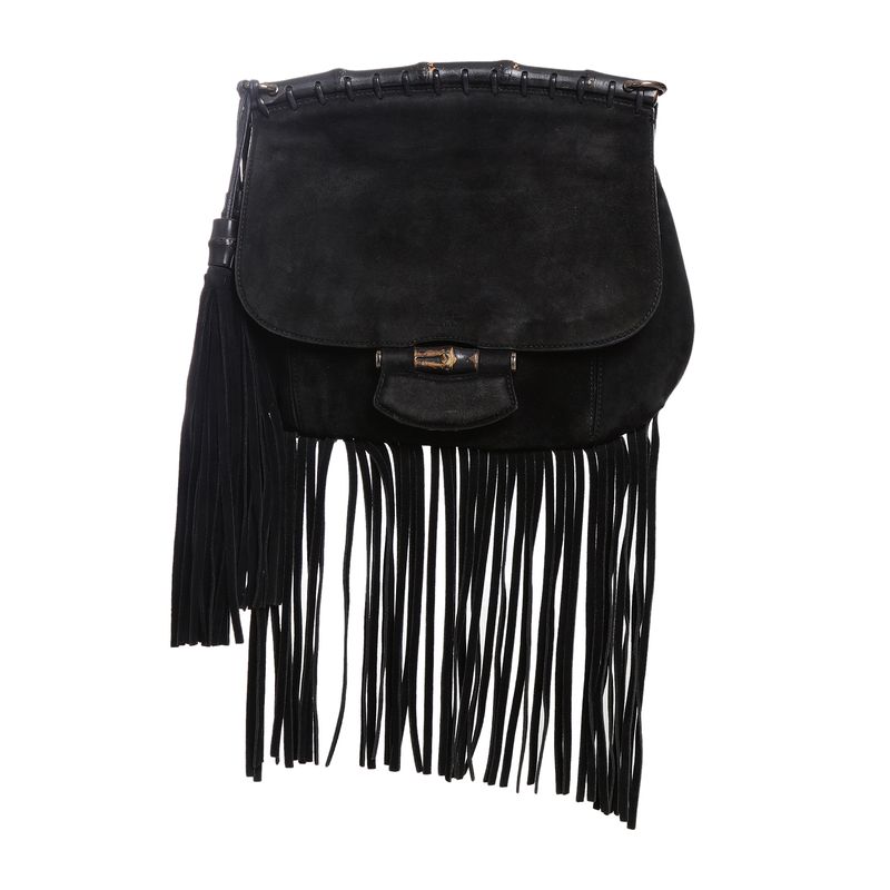 Bolsa-Gucci-Nouveau-Fringe-Camurca-Preta