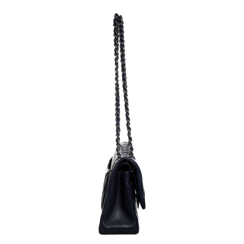 Bolsa-Chanel-Classic-Double-Flap-Jumbo-Lambskin-Marinho