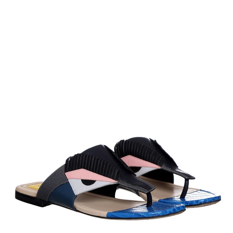 Rasteira-Fendi-Monster-Couro-Colorido-