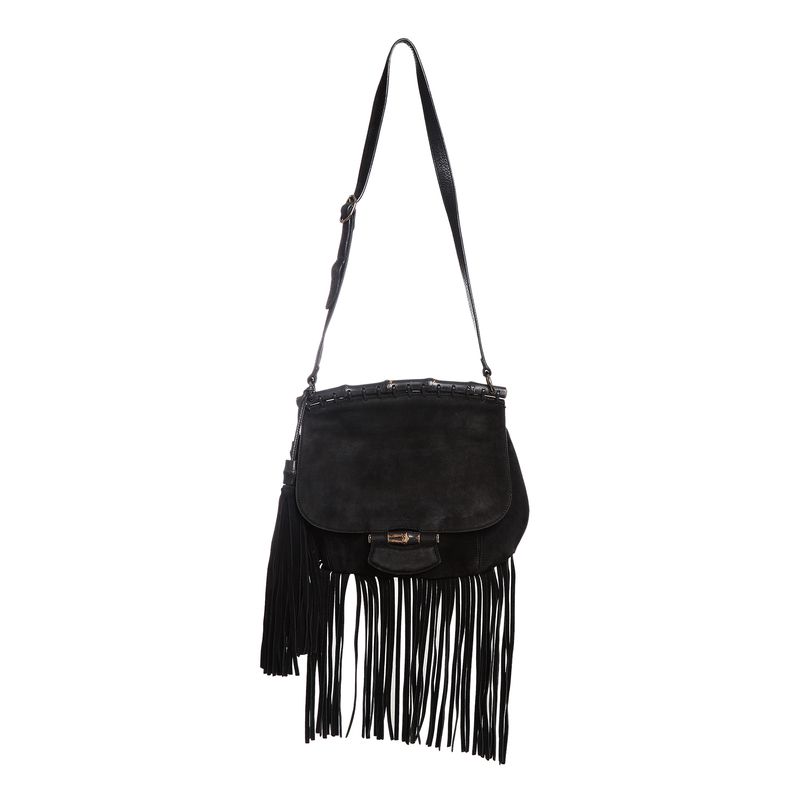 Bolsa-Gucci-Nouveau-Fringe-Camurca-Preta
