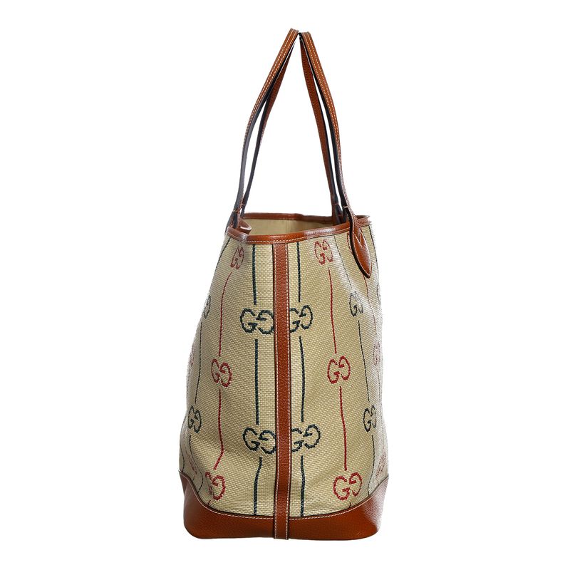 Bolsa-Gucci-Tote-Rafia-Colorida-