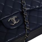 Bolsa-Chanel-Classic-Double-Flap-Jumbo-Lambskin-Marinho