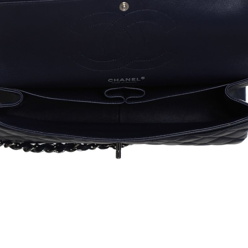 Bolsa-Chanel-Classic-Double-Flap-Jumbo-Lambskin-Marinho
