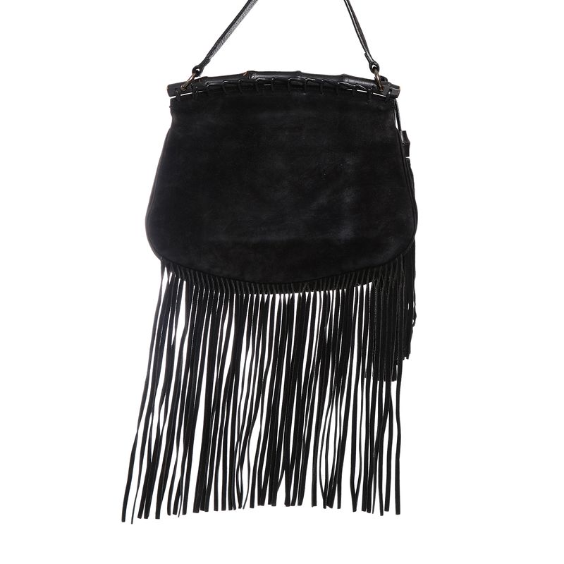 Bolsa-Gucci-Nouveau-Fringe-Camurca-Preta