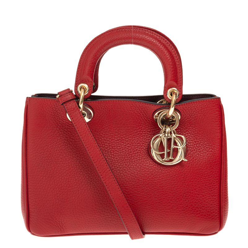 Bolsa-Christian-Dior-Diorissimo-Pequena-Vermelha