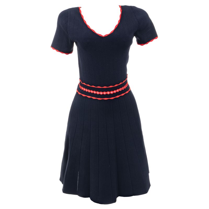 Vestido-Sandro-Bandagem-Gode-Marinho-e-Vermelho