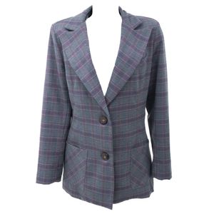 Blazer Mixed Xadrez Cinza e Roxo