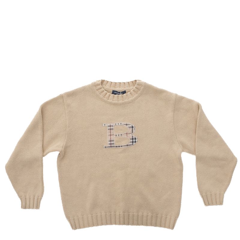 Sueter-Burberry-Infantil-Trico-Bege