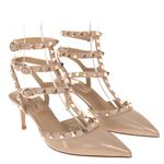 Sapato-Valentino-Garavani-Scarpin-Rockstud-Verniz-Bege