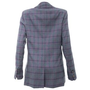 Blazer Mixed Xadrez Cinza e Roxo