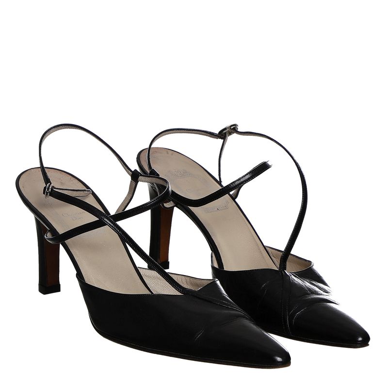Sapato-Christian-Dior-Vintage-Couro-Preto-