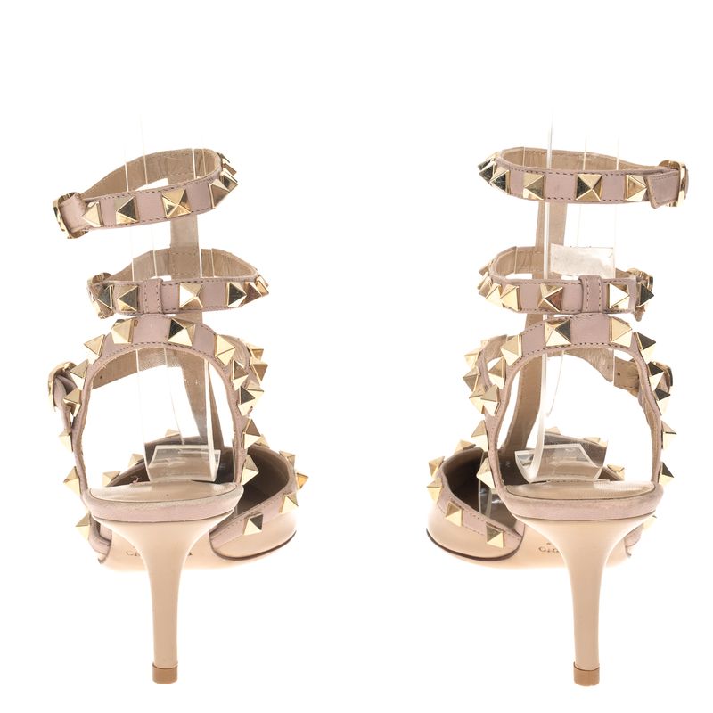 Sapato-Valentino-Garavani-Scarpin-Rockstud-Verniz-Bege
