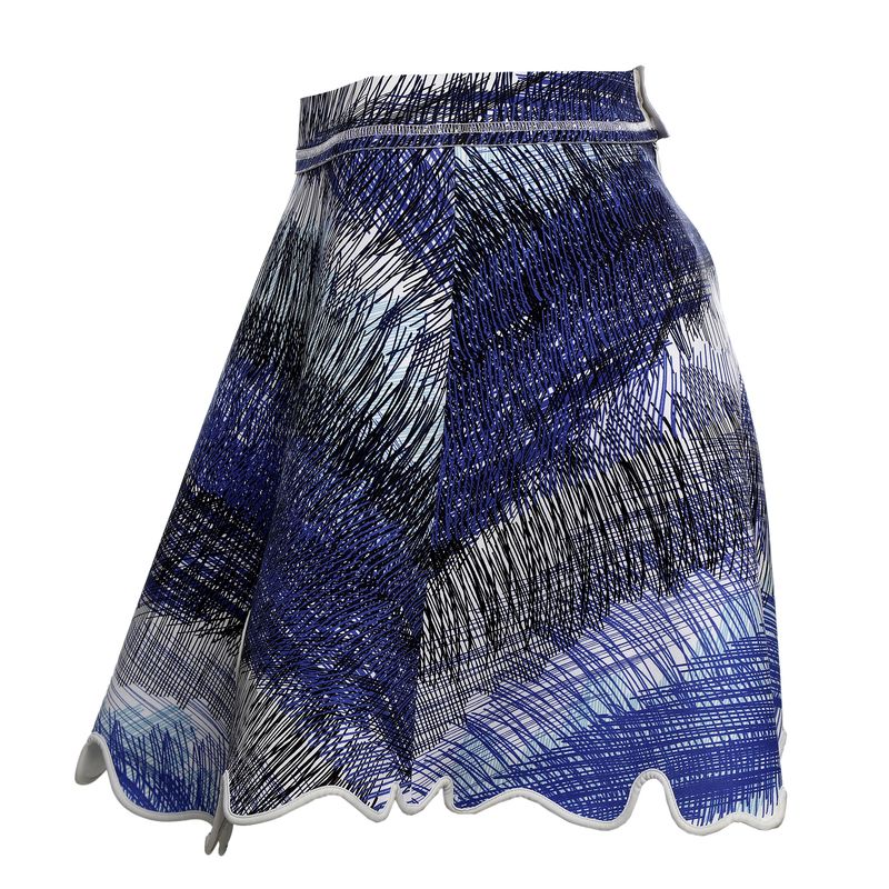 Saia-Kenzo-Estampada-Azul-