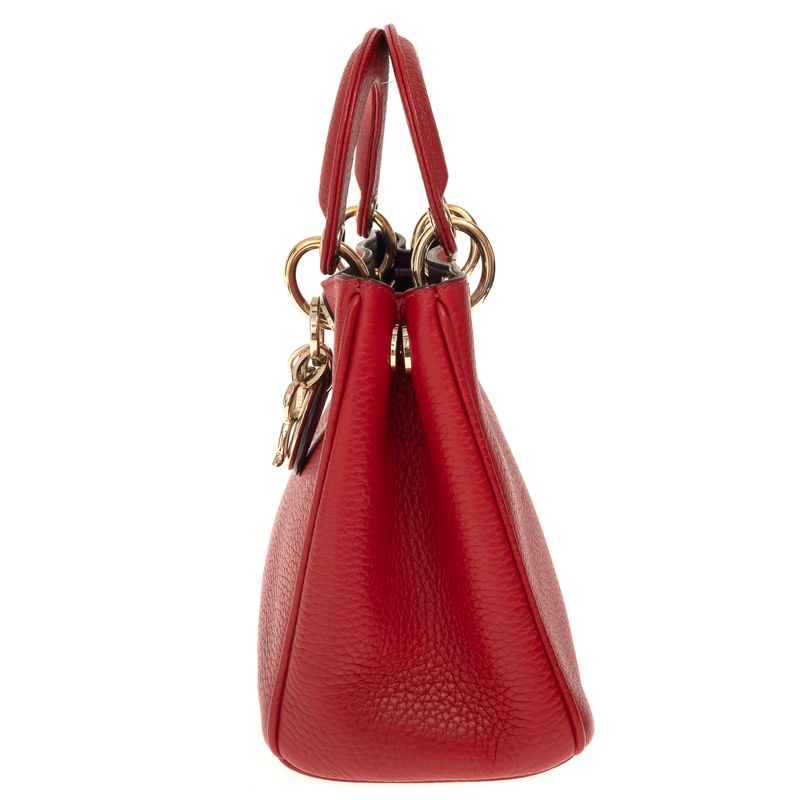 Bolsa-Christian-Dior-Diorissimo-Pequena-Vermelha