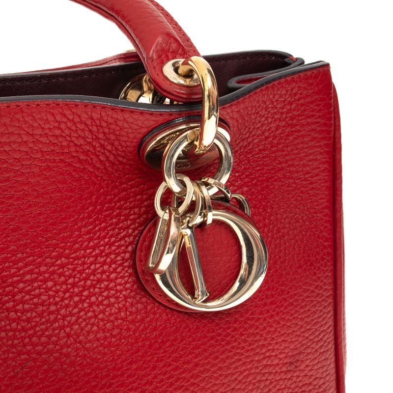 Bolsa-Christian-Dior-Diorissimo-Pequena-Vermelha
