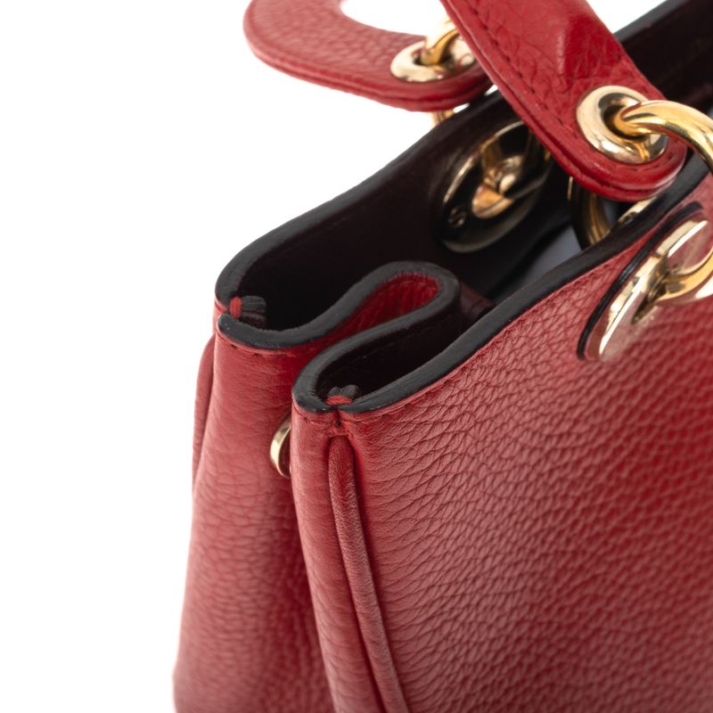 Bolsa-Christian-Dior-Diorissimo-Pequena-Vermelha