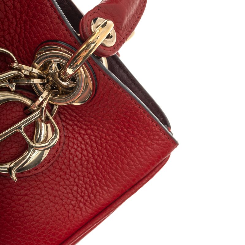 Bolsa-Christian-Dior-Diorissimo-Pequena-Vermelha