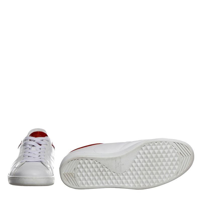 Tenis-Louis-Vuitton-Couro-Branco-e-Vermelho-
