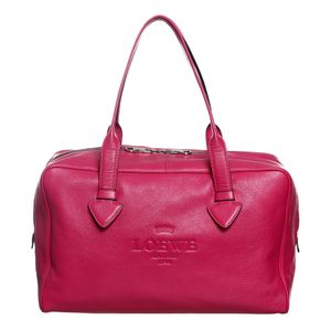 Bolsa Loewe Logo Couro Rosa